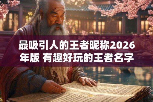 最吸引人的王者昵称2026年版 有趣好玩的王者名字