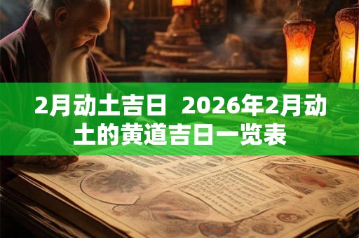 2月动土吉日  2026年2月动土的黄道吉日一览表