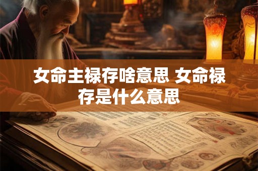 女命主禄存啥意思 女命禄存是什么意思