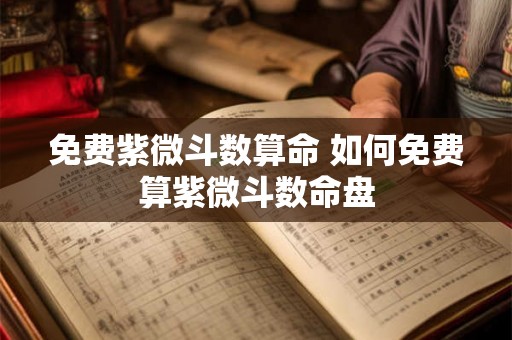 免费紫微斗数算命 如何免费算紫微斗数命盘