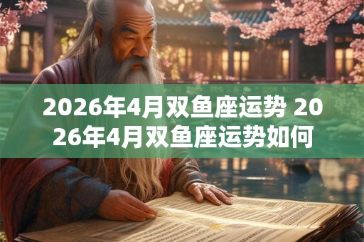2026年4月双鱼座运势 2026年4月双鱼座运势如何