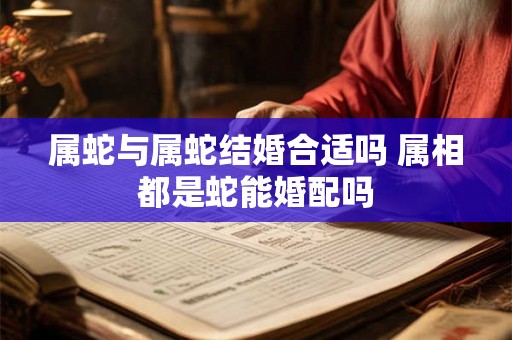 属蛇与属蛇结婚合适吗 属相都是蛇能婚配吗