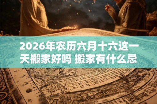 2026年农历六月十六这一天搬家好吗 搬家有什么忌讳