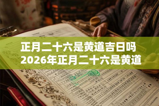正月二十六是黄道吉日吗  2026年正月二十六是黄道吉日吗