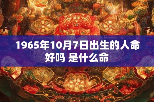 1965年10月7日出生的人命好吗 是什么命