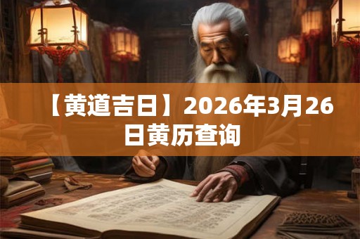 【黄道吉日】2026年3月26日黄历查询 【黄道吉日】2026年3月26日黄历查询