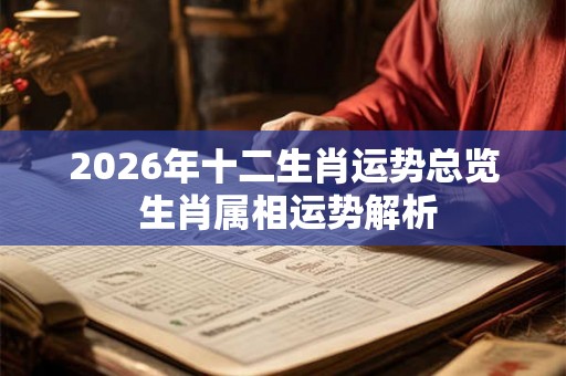 2026年十二生肖运势总览 生肖属相运势解析 2026年十二生肖运势总览 生肖属相运势解析