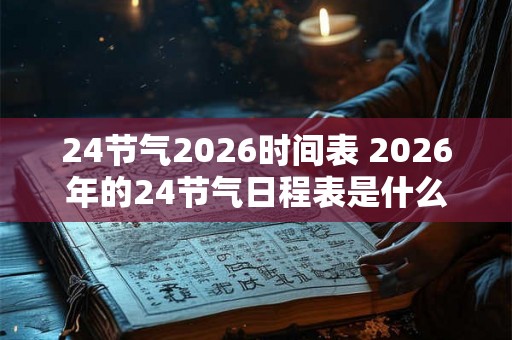 24节气2026时间表 2026年的24节气日程表是什么