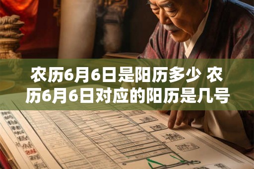 农历6月6日是阳历多少 农历6月6日对应的阳历是几号