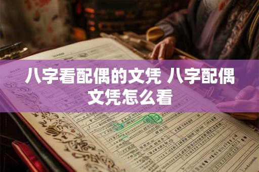 八字看配偶的文凭 八字配偶文凭怎么看