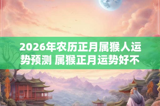 2026年农历正月属猴人运势预测 属猴正月运势好不好2026
