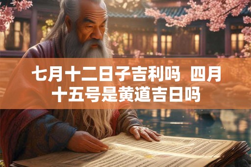 七月十二日子吉利吗  四月十五号是黄道吉日吗