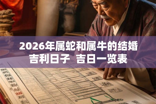 2026年属蛇和属牛的结婚吉利日子  吉日一览表