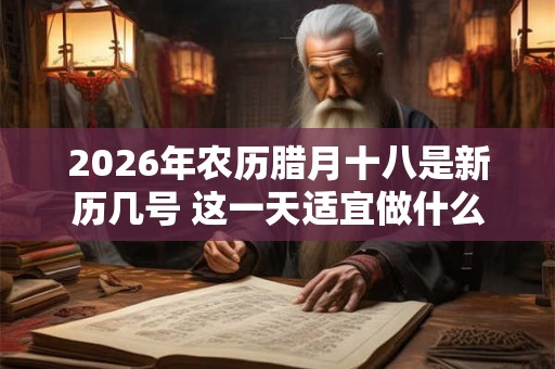 2026年农历腊月十八是新历几号 这一天适宜做什么