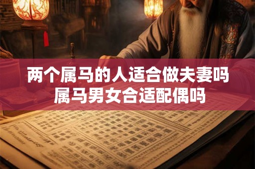 两个属马的人适合做夫妻吗 属马男女合适配偶吗