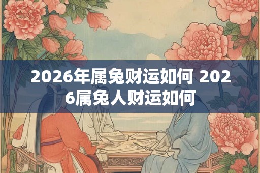 2026年属兔财运如何 2026属兔人财运如何