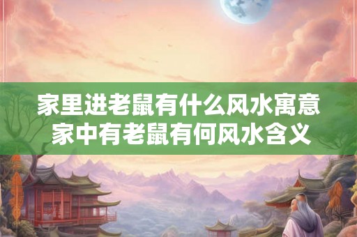 家里进老鼠有什么风水寓意 家中有老鼠有何风水含义