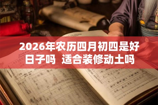 2026年农历四月初四是好日子吗  适合装修动土吗