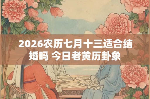 2026农历七月十三适合结婚吗 今日老黄历卦象
