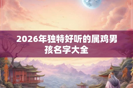 2026年独特好听的属鸡男孩名字大全