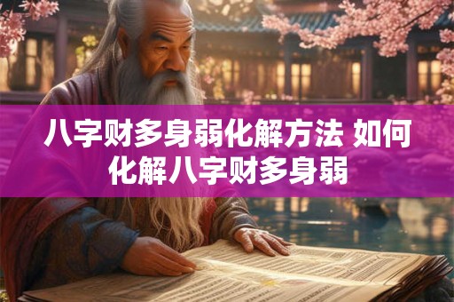 八字财多身弱化解方法 如何化解八字财多身弱