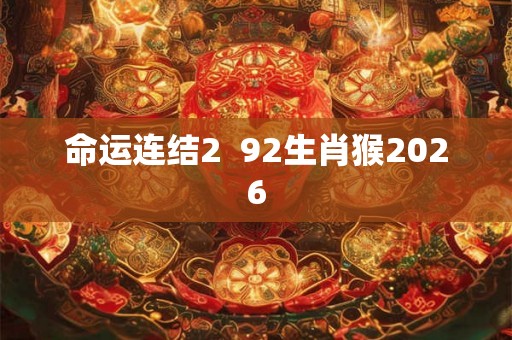命运连结2 92生肖猴2026 命运连结2 92生肖猴2026