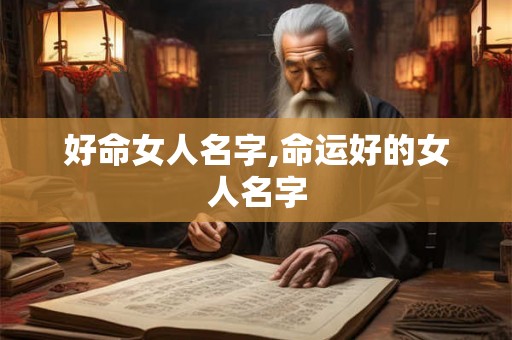 好命女人名字,命运好的女人名字