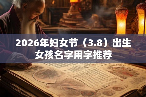 2026年妇女节（3.8）出生女孩名字用字推荐