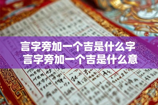 言字旁加一个吉是什么字  言字旁加一个吉是什么意思
