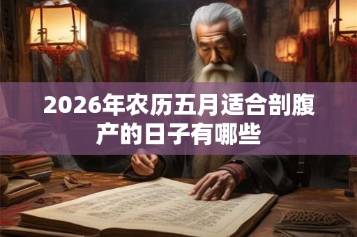 2026年农历五月适合剖腹产的日子有哪些
