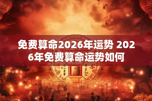 免费算命2026年运势 2026年免费算命运势如何 免费算命2026年运势 2026年免费算命运势如何