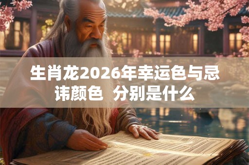 生肖龙2026年幸运色与忌讳颜色 分别是什么 生肖龙2026年幸运色与忌讳颜色 分别是什么
