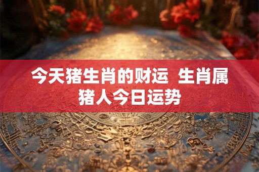 今天猪生肖的财运  生肖属猪人今日运势