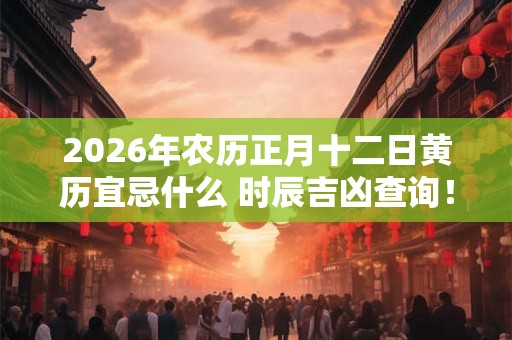 2026年农历正月十二日黄历宜忌什么 时辰吉凶查询！