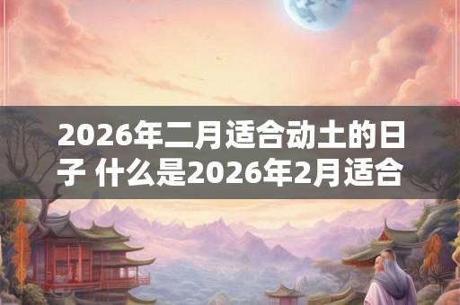 2026年二月适合动土的日子 什么是2026年2月适合动土的日子