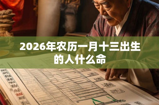 2026年农历一月十三出生的人什么命