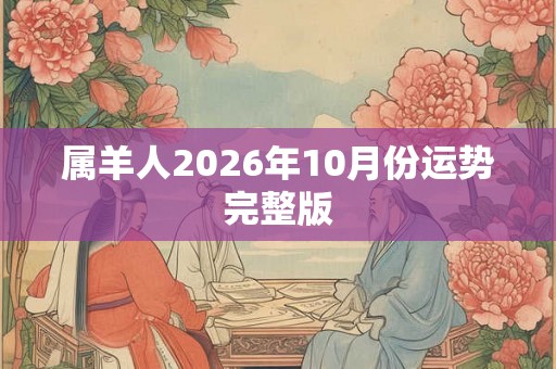 属羊人2026年10月份运势完整版