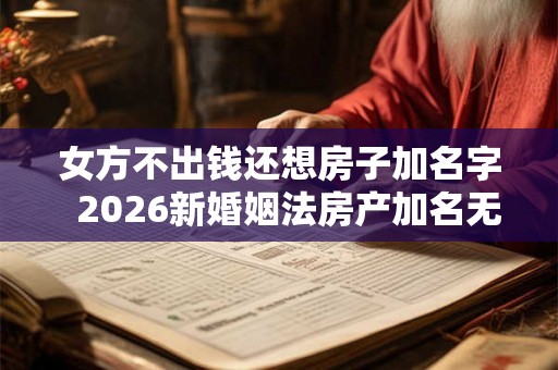 女方不出钱还想房子加名字  2026新婚姻法房产加名无效