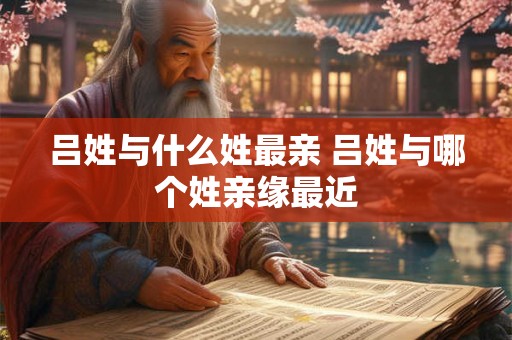 吕姓与什么姓最亲 吕姓与哪个姓亲缘最近