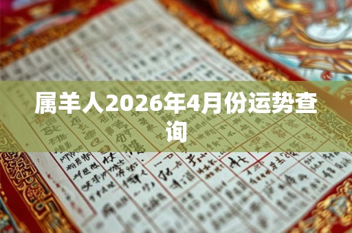 属羊人2026年4月份运势查询