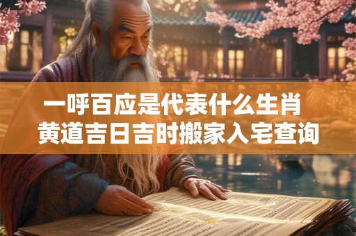 一呼百应是代表什么生肖  黄道吉日吉时搬家入宅查询