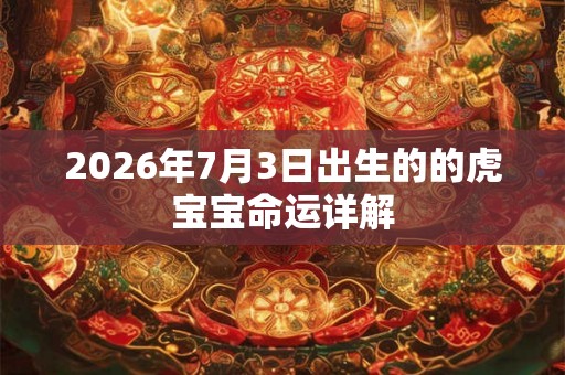 2026年7月3日出生的的虎宝宝命运详解