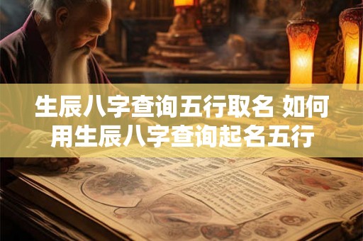 生辰八字查询五行取名 如何用生辰八字查询起名五行