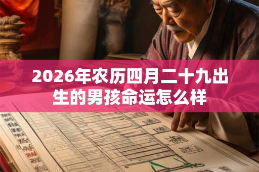 2026年农历四月二十九出生的男孩命运怎么样