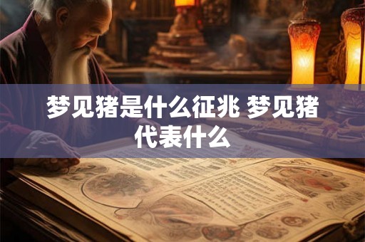 梦见猪是什么征兆 梦见猪代表什么
