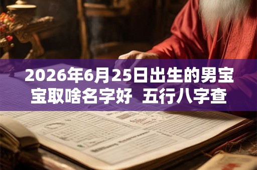 2026年6月25日出生的男宝宝取啥名字好  五行八字查询