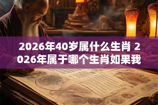 2026年40岁属什么生肖 2026年属于哪个生肖如果我今年已经40岁了我属于哪个生肖 2026年40岁属什么生肖 2026年属于哪个生肖如果我今年已经40岁了我属于哪个生肖