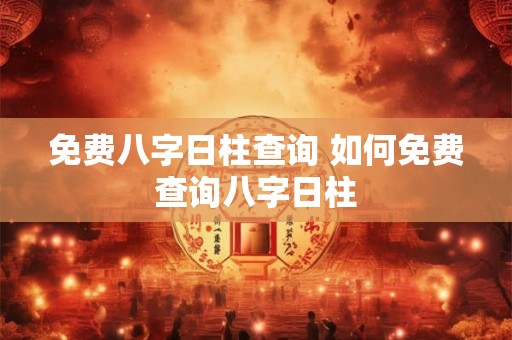 免费八字日柱查询 如何免费查询八字日柱