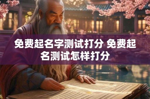 免费起名字测试打分 免费起名测试怎样打分