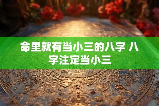 命里就有当小三的八字 八字注定当小三